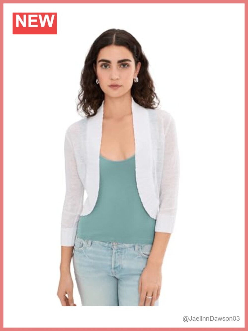 NIC+ZOE Bolero Cardigan Lightweight Open Front 3/4 Sleeve Regular Fit